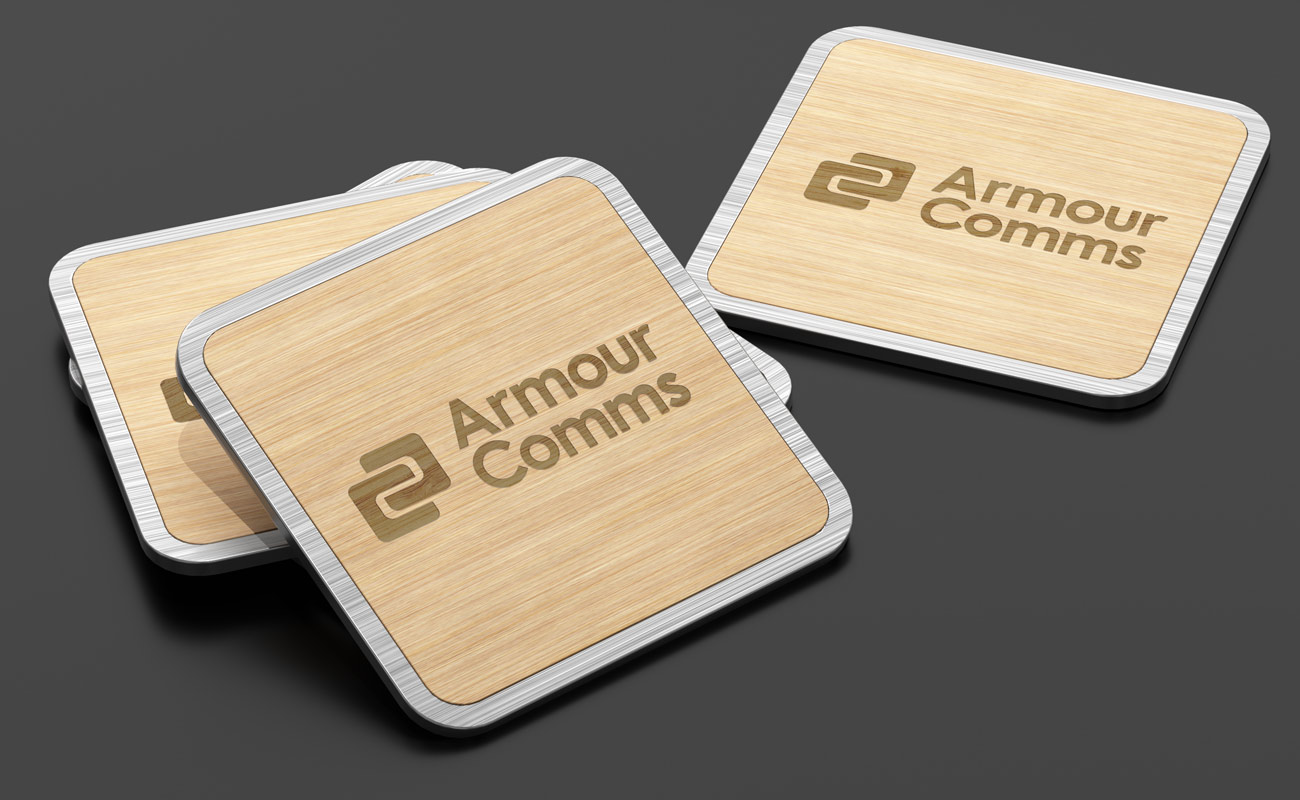 Panel - Branded Bamboo Coasters with Logo gallery thumbnail
